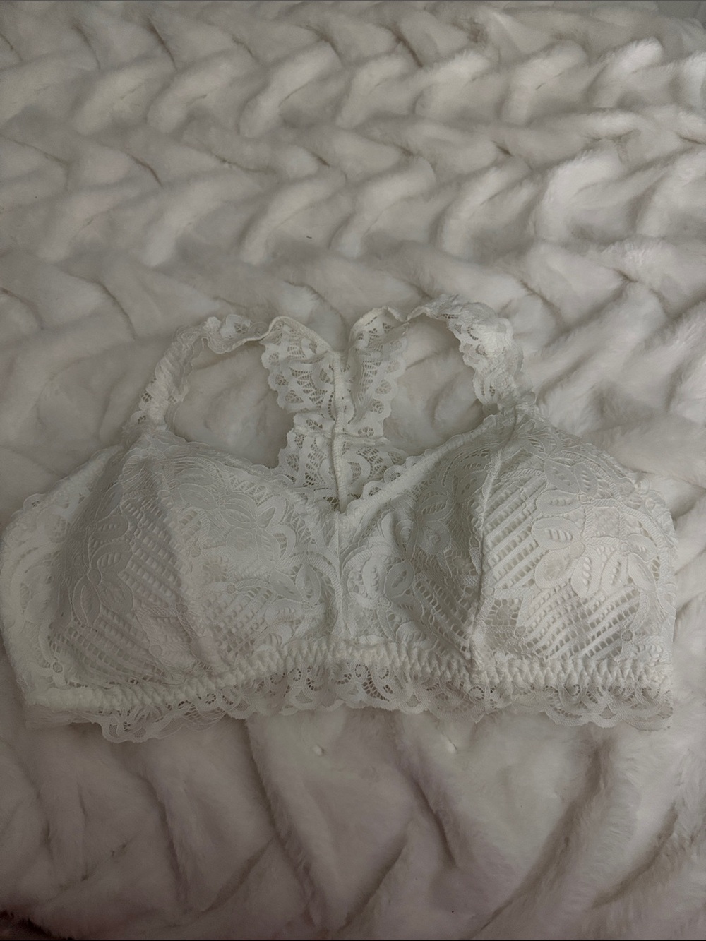Maurices White Lace Bralette with Racerback Detail